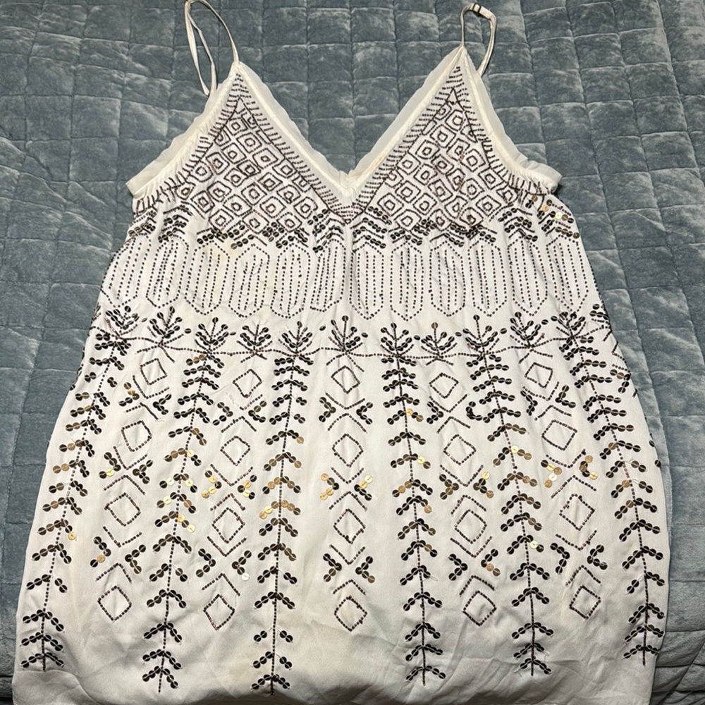 Free People Embellished V-Neck Dress